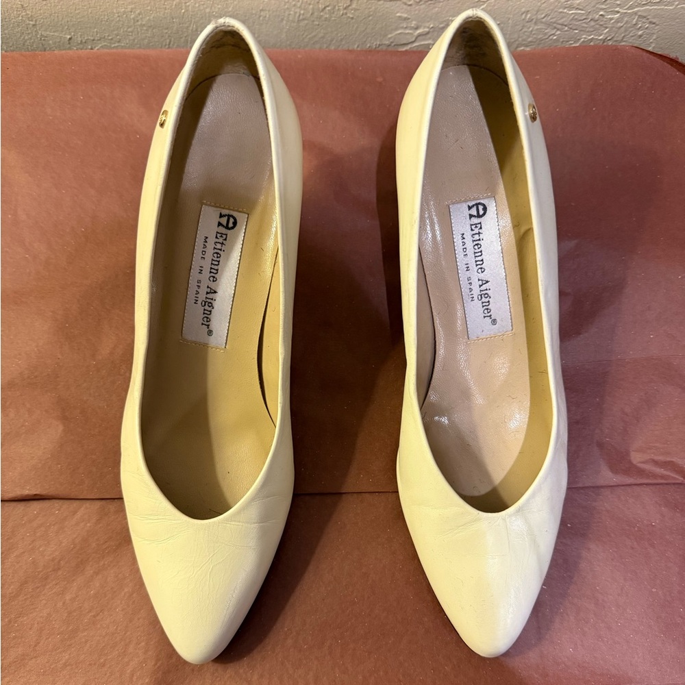 Cream Etienne Aigner Heels - Made in Spain - 7 - Picture 2 of 7